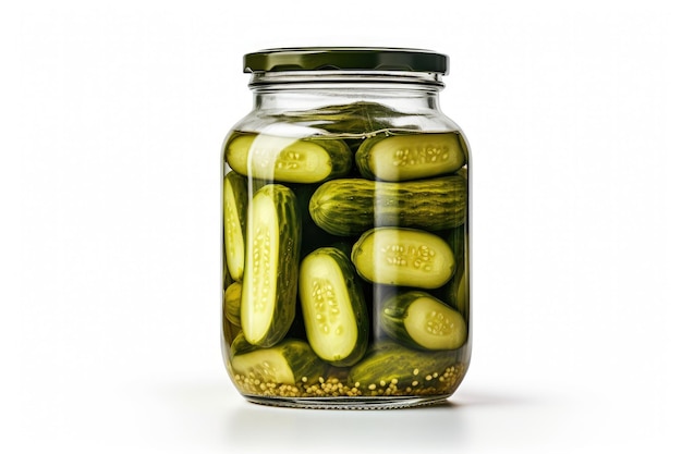 Photo the pickle jar isolated on white background