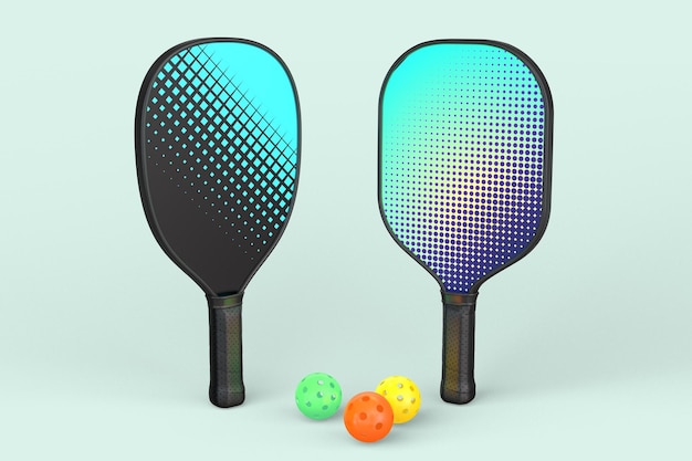 Photo pickleball set paddles and balls