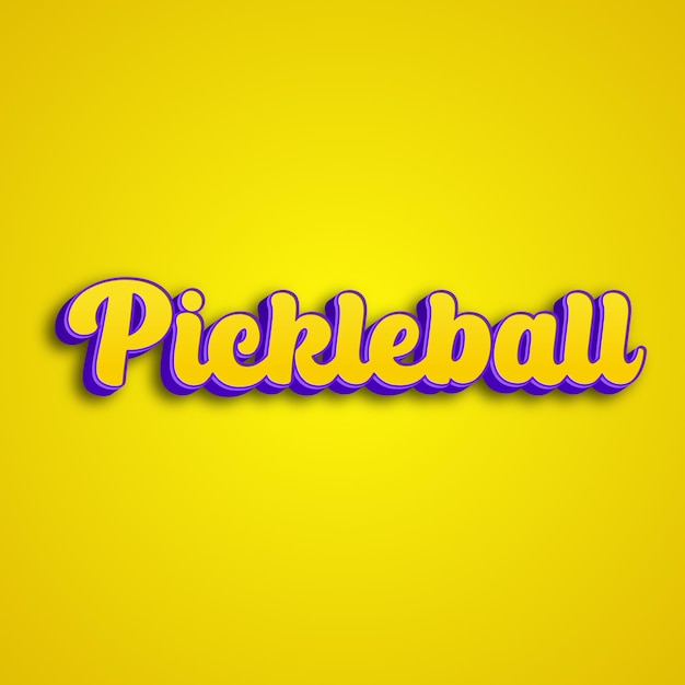 사진 피클볼 타이포그래피 3d 디자인 노란색, 분홍색, 색 배경 사진