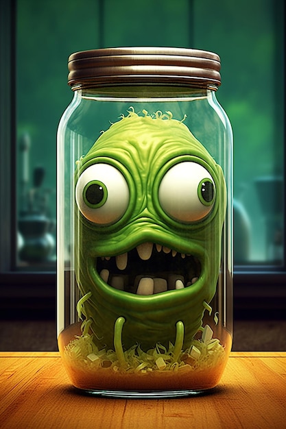 A pickled creature in a glass