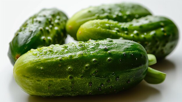 Photo pickled cucumbers gherkins on a white background