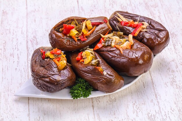 Pickled stuffed eggplant