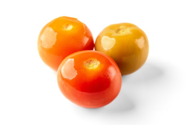 Pickled tomatoes isolated