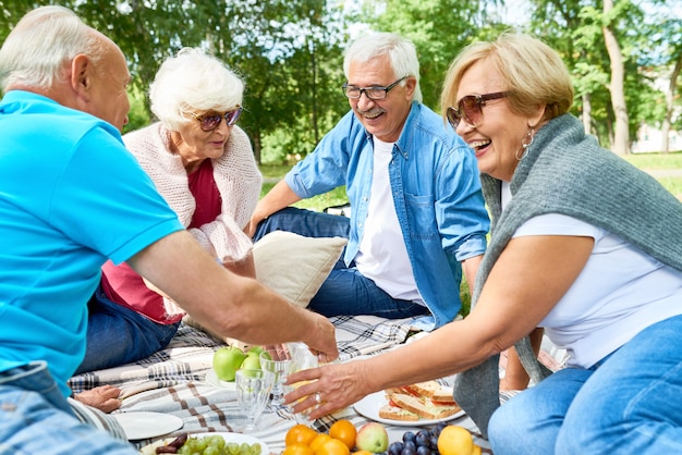 Foto picknicken met vrienden