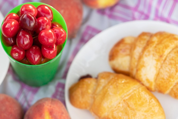 Picknicklunch eten buiten in de zomer in het park