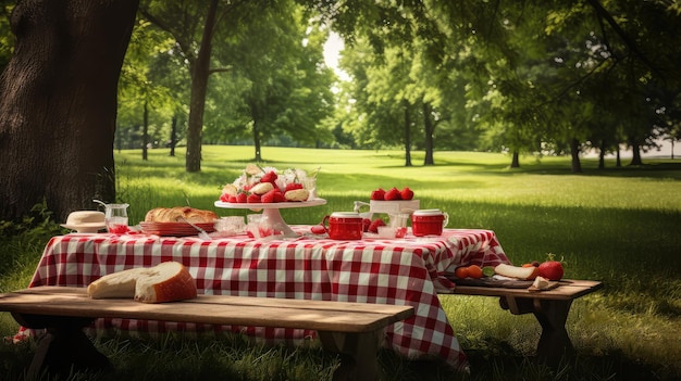 Picknicktafel van hout