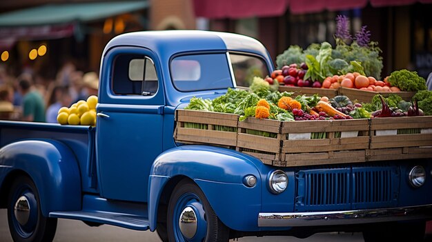 Pickup Truck delivering blank cardboard boxes