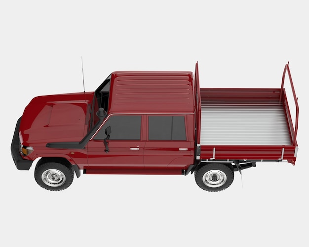 Pickup truck isolated on background 3d rendering illustration