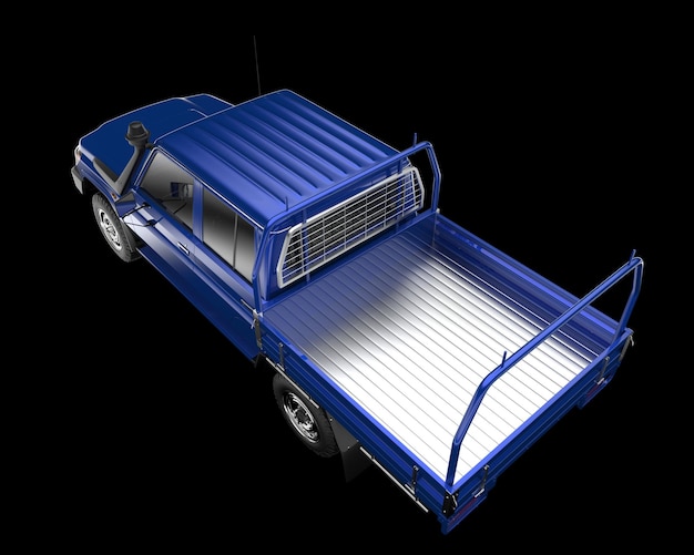 Pickup truck isolated on background 3d rendering illustration