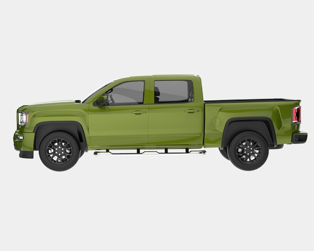 Photo pickup truck isolated on background 3d rendering illustration