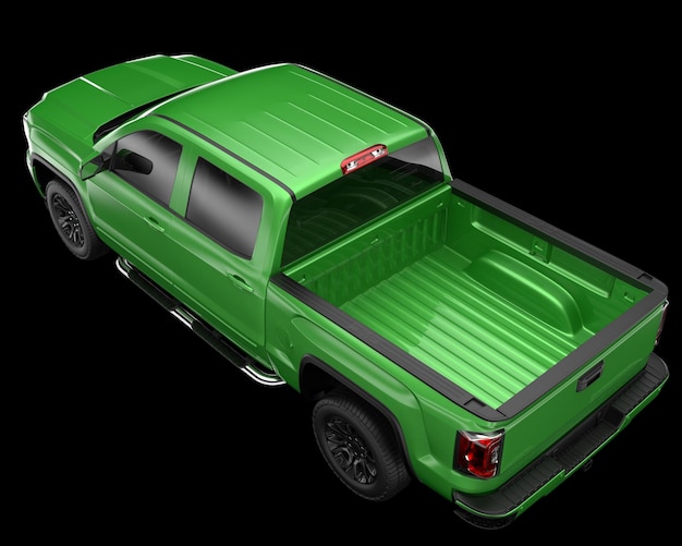 Pickup truck isolated on background 3d rendering illustration