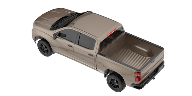 Pickup truck isolated on background 3d rendering illustration