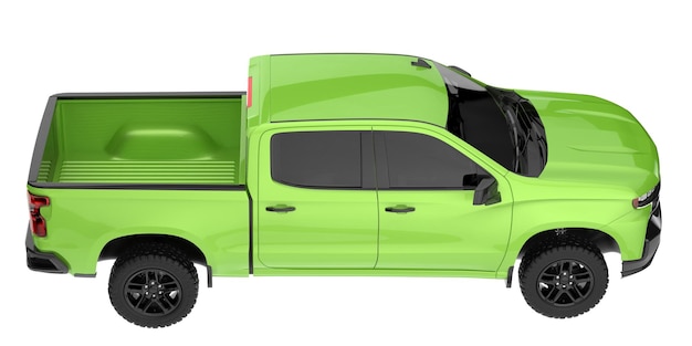 Pickup truck isolated on background 3d rendering illustration