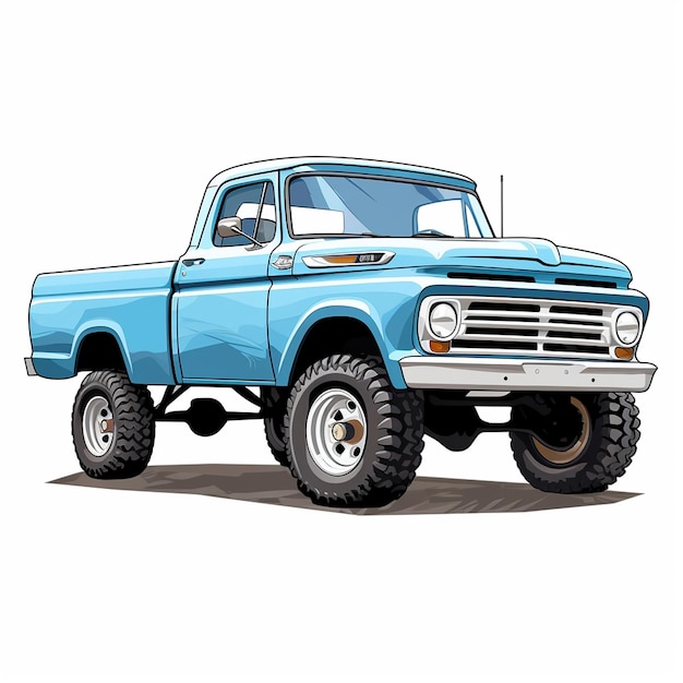 Photo pickup truck poster with bold design