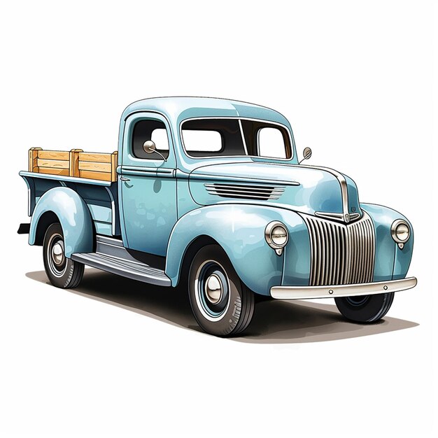 Pickup truck poster with eyecatching design