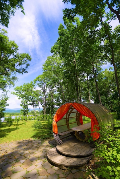 picnic area beautiful gazebo for relaxing and barbecue