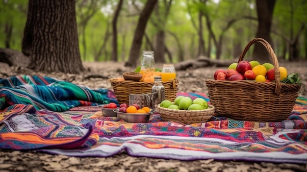 picnic basket outdoors