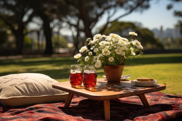 picnic on the park ground landscape