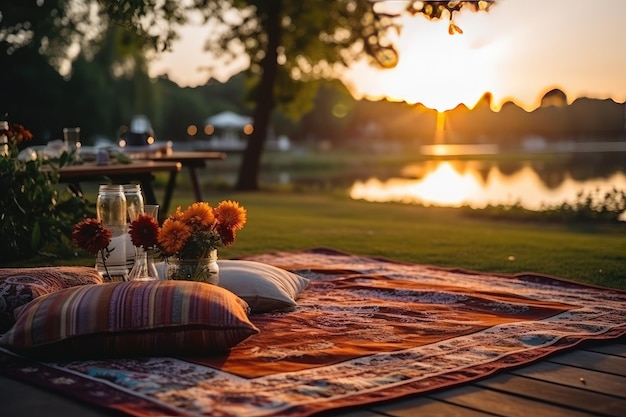 picnic on the park ground landscape