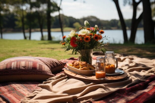 picnic on the park ground landscape