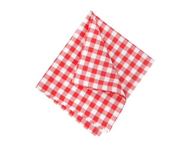 Picnicdoek gevouwen geïsoleerd geruite servet