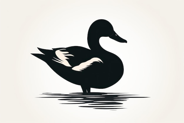 Photo pictogram of duck silhouette side view against white background