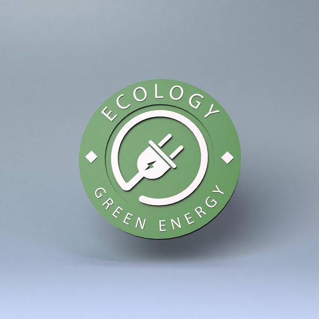 Pictogram op het thema van ECO ECO-vriendelijk concept 3d render illustratie