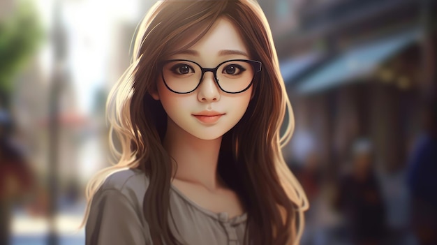 Premium AI Image  Beautiful Girl Anime Cute Anime Girl Sweet Anime Girl Anime  Wallpaper Cartoon Style Anime Girl AI Generative