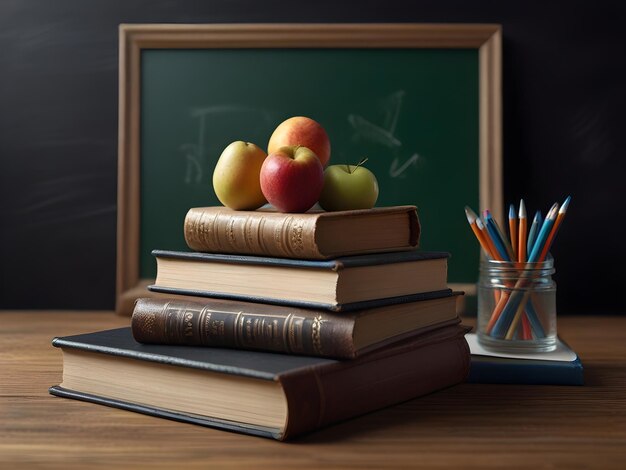 picture of apples and a book on top of it