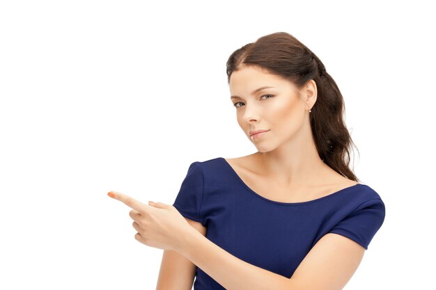 picture of attractive businesswoman pointing her finger