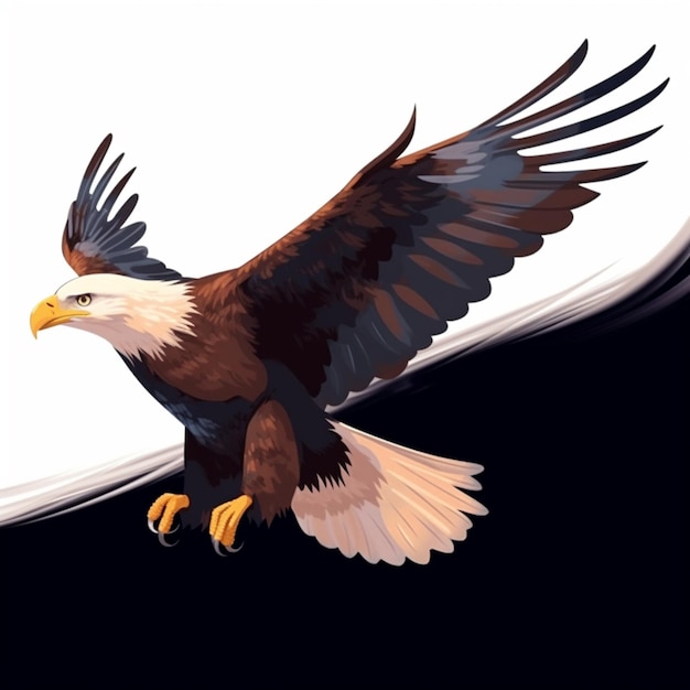 A picture of a bald eagle with the word eagle on it