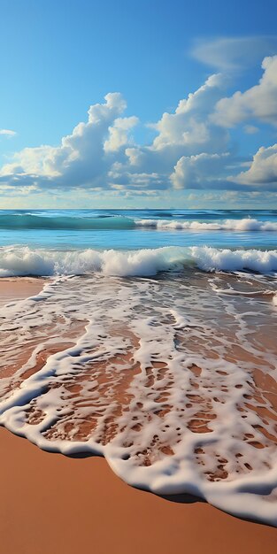 a picture of a beach with the ocean in the background