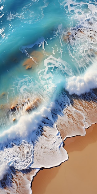 a picture of a beach with the ocean in the background