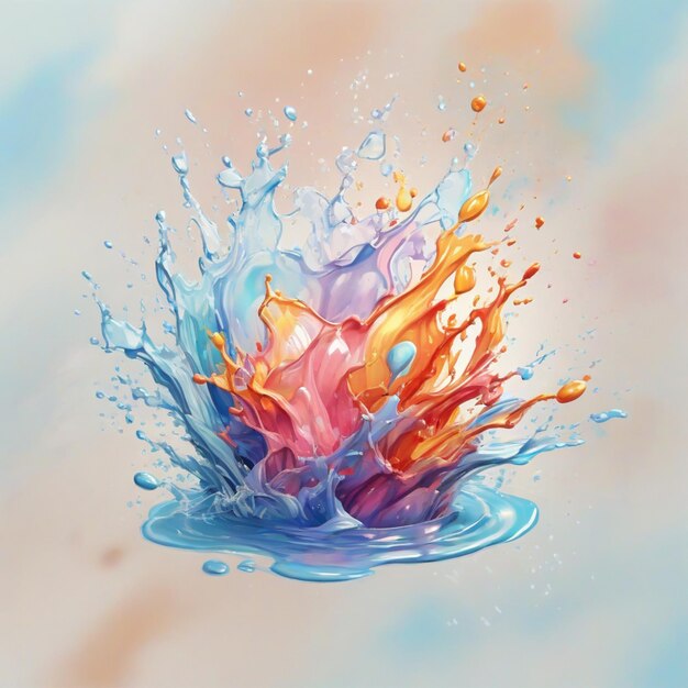 картинка красивых цветных водяных брызг