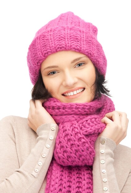 picture of beautiful woman in winter hat