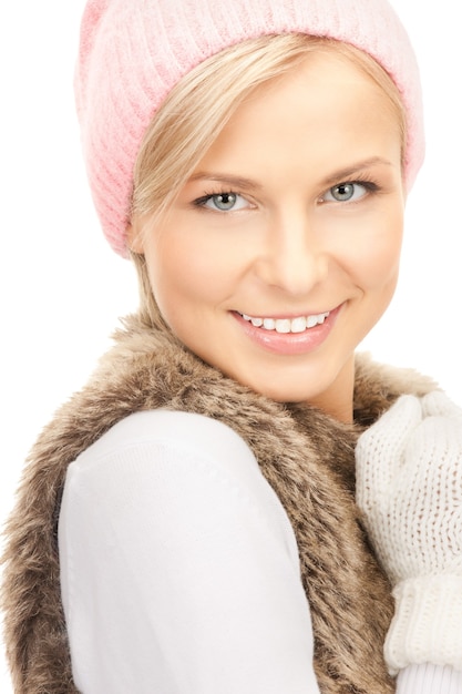 picture of beautiful woman in winter hat