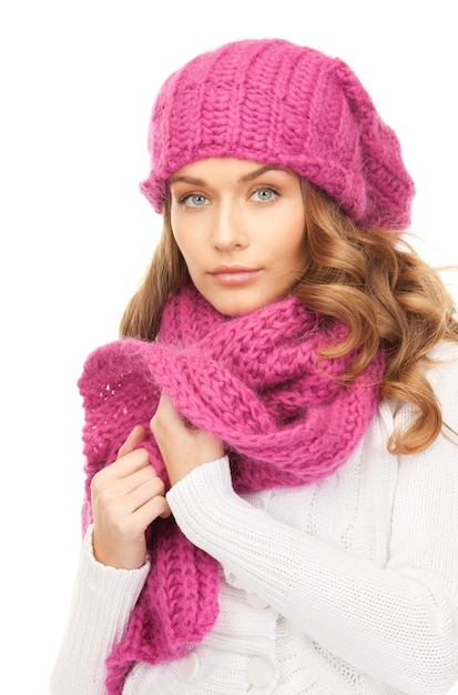 picture of beautiful woman in winter hat