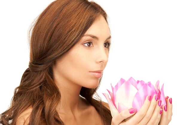 picture of beautiful woman with lotus flower