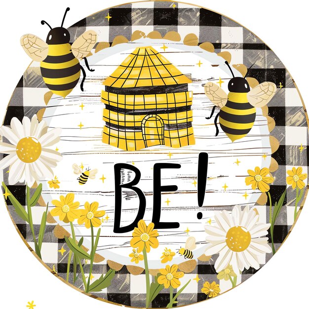 Photo a picture of bees and bees with a bee hive on the top