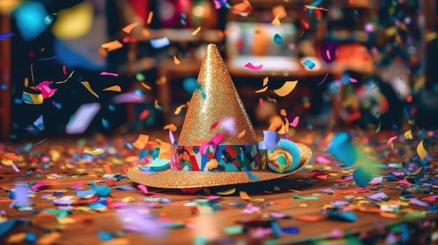 picture of a birthday hat with a plain background