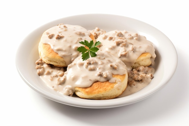 a picture of biscuits and gravy