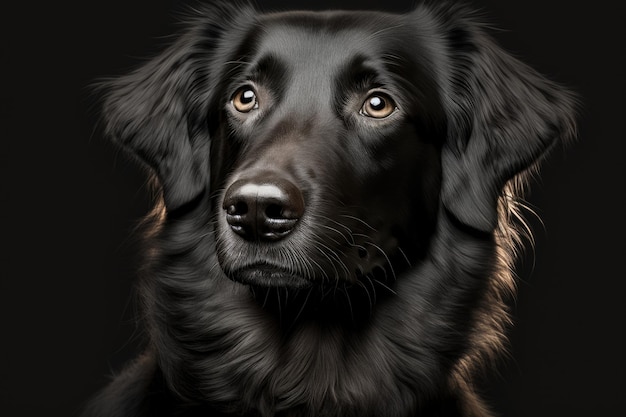 A picture of a black dog Generative AI