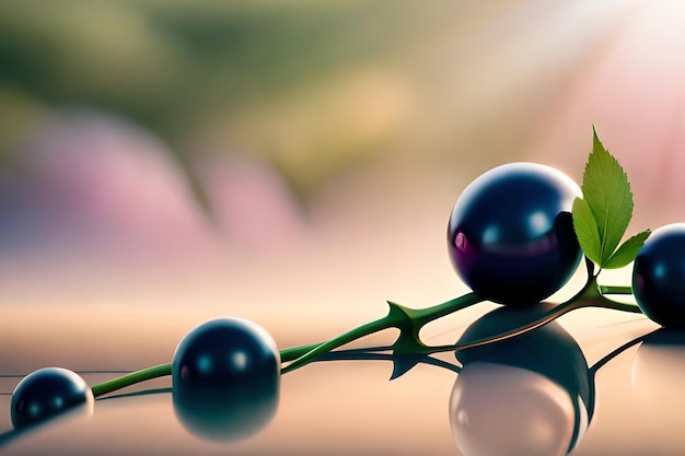 A picture of a blue berry on a table