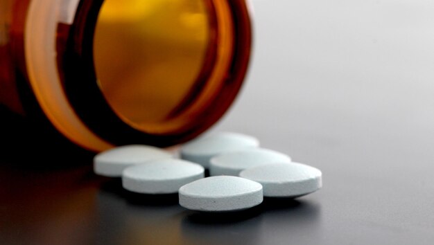 picture of a blue medical pills health concept