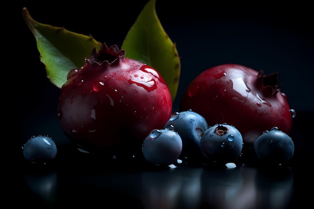 A picture of blueberries and blueberries