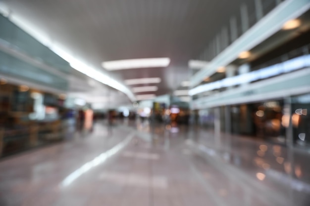 Picture blurred for background abstract and can be illustration to article of people in international airport