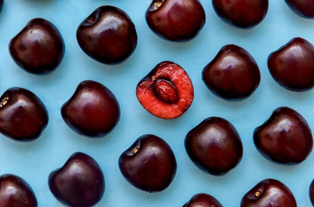 Picture of a bright burgundy cherry.