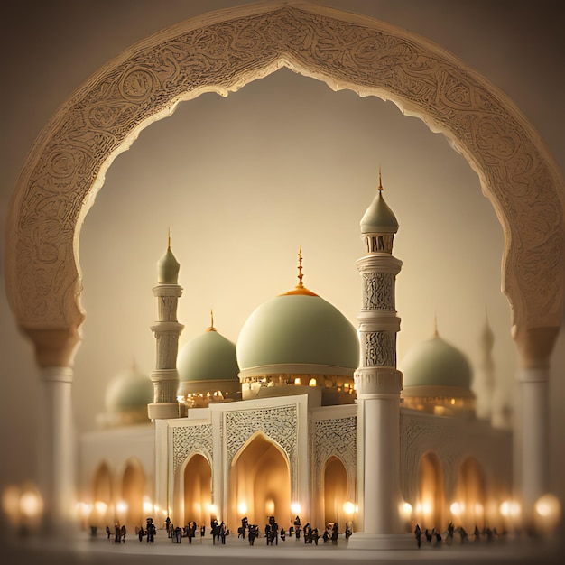 картинка здания с большой аркой, на которой написано мечеть