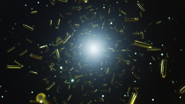 Un'immagine di un mucchio di proiettili nel cielo