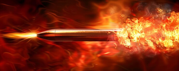 फोटो a picture of a burning match with flames and a red background